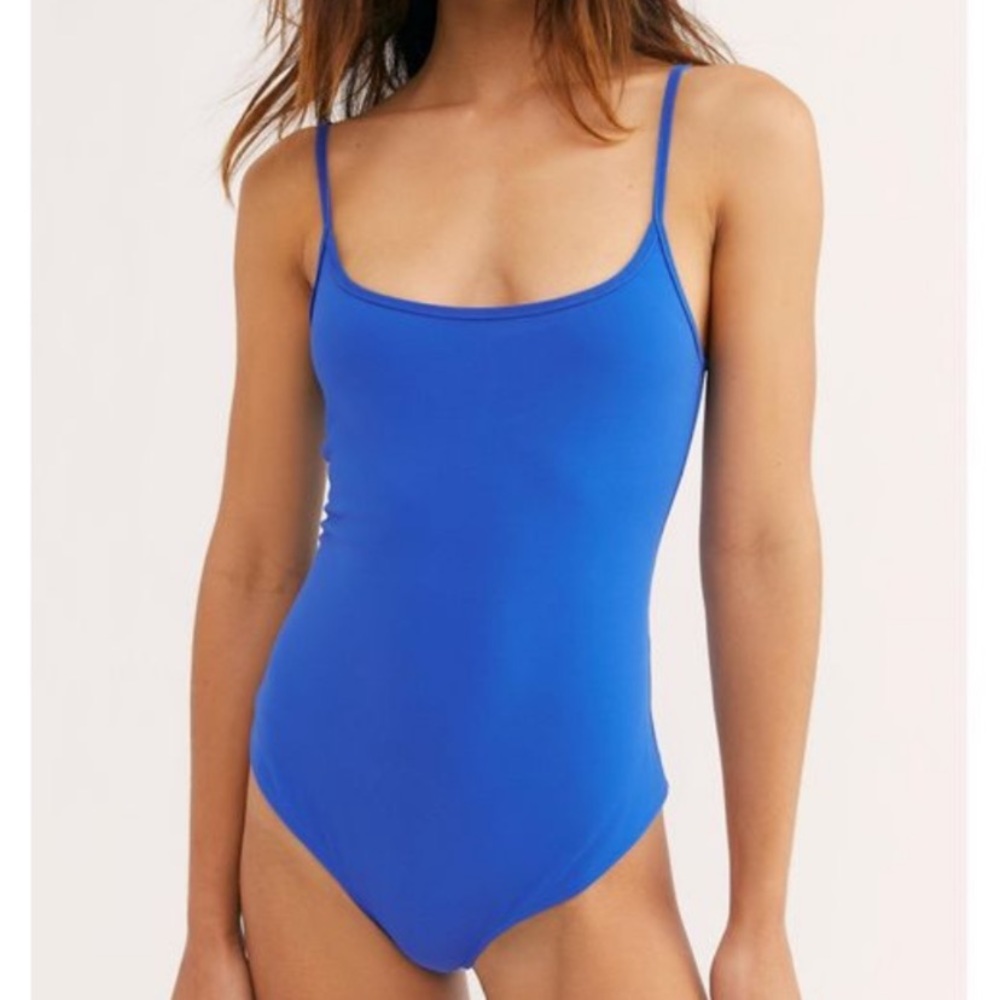 Free People Basique Bodysuit Blue- NWT